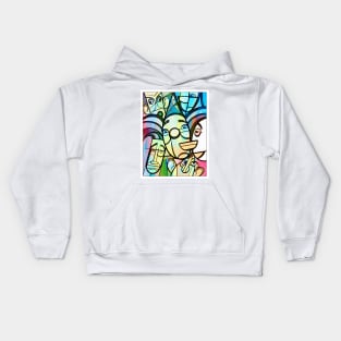 portrait cubism Kids Hoodie